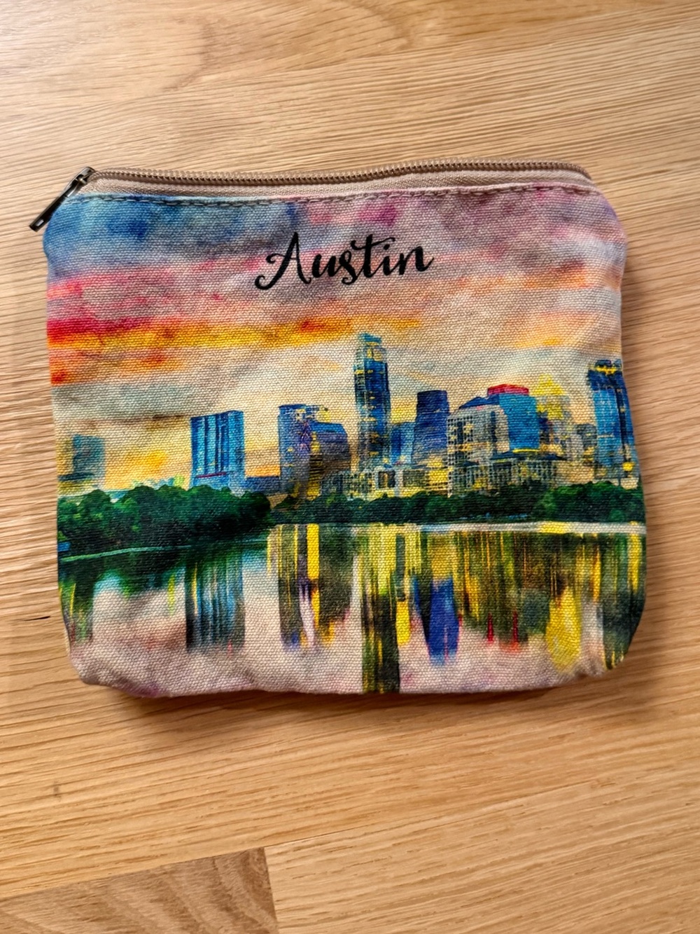 Austin Skyline Canvas Pouch - Multicolor